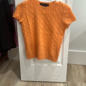 Ralph Lauren Orange Cable Knit Sweater